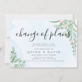 Cartes d'annonce de mariage reporté bleu poussiére (Devant)