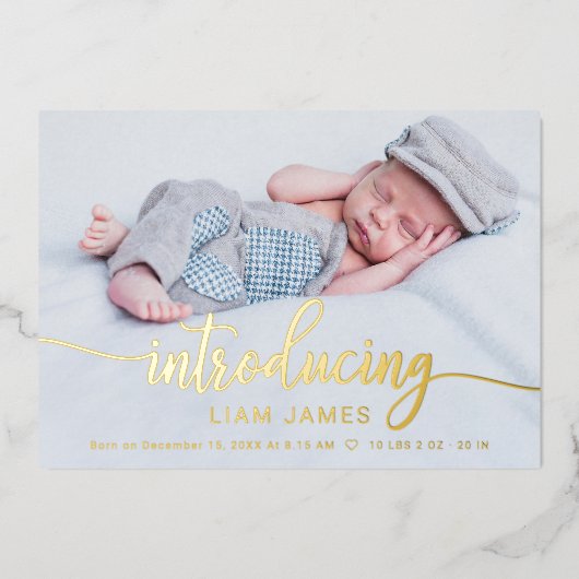 Cartes d'annonce de naissance avec calligraphie mi (Recto)