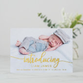 Cartes d'annonce de naissance avec calligraphie mi (Debout devant)