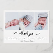 Cartes d'annonce de naissance avec photo de callig (Verso)