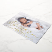 Cartes d'annonce de naissance photo avec un joli s (Rotation)