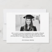 Cartes d'annonce de photo de remise de diplôme mod (Dos)