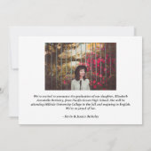 Cartes d'annonce de photo de remise de diplôme mod (Dos)