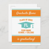 Cartes d'annonce de remise de diplôme modernes pou (Devant / Derrière)