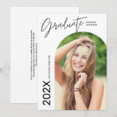 Cartes d'annonce de remise de diplômes avec photo  (Devant / Derrière)