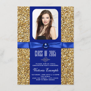 Cartes d'annonce de remise de diplômes pailletées