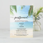 Cartes d'annonce de report de mariage thème plage (Debout devant)
