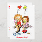 Cartes d'annonce drôles de Save The Date (Devant / Derrière)