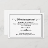 Cartes d'annulation d'annonce de mariage (Devant / Derrière)