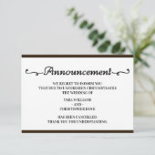 Cartes d'annulation d'annonce de mariage (Debout devant)