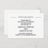 Cartes d'annulation d'annonce de mariage (Devant / Derrière)