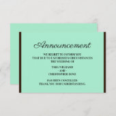 Cartes d'annulation d'annonce de mariage Neo Mint (Devant / Derrière)