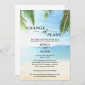 Cartes d'annulation de mariage à la plage (Devant / Derrière)