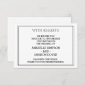 Cartes d'annulation du Faire-part mariage (Devant / Derrière)