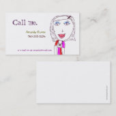 Cartes d'appel de la fille de hip (illustration en (Devant / Derrière)