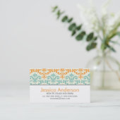 Cartes d'appel de modèles Aqua et Orange Damask (Debout devant)