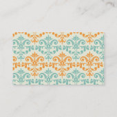 Cartes d'appel de modèles Aqua et Orange Damask (Dos)