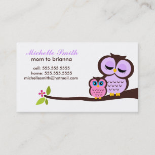 Cartes d'appel Maman et Baby Owl