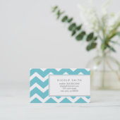 Cartes d'appel Motif Aqua Zig Zag Chevron (Debout devant)