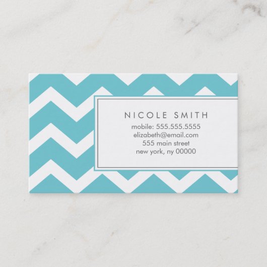 Cartes d'appel Motif Aqua Zig Zag Chevron (Devant)