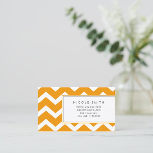 Cartes d'appel Orange Chevrons (Debout devant)