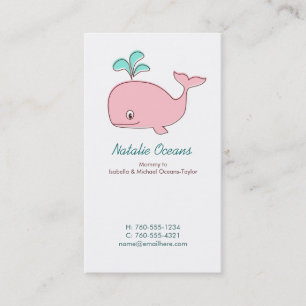 Cartes d'appel pour maman de baleine rose