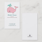 Cartes d'appel pour maman de baleine rose (Devant / Derrière)