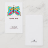 Cartes d'appel pour mamans à papillons Aqua (Devant / Derrière)