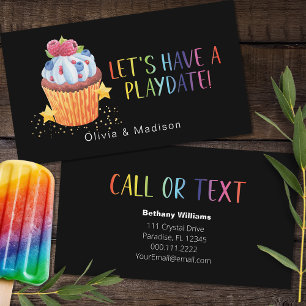 Cartes d'appel pour mamans avec cupcake aux fruits