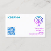 Cartes d'appel radio amateur avec code QR personna (Devant)