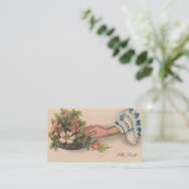 Cartes d'appel victoriennes - Bol de fleurs (Debout devant)