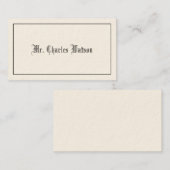 Cartes d'appel victoriennes de Gentleman (Devant / Derrière)