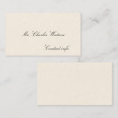 Cartes d'appel victoriennes de Gentleman (Devant / Derrière)