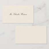 Cartes d'appel victoriennes de Gentleman (Devant / Derrière)