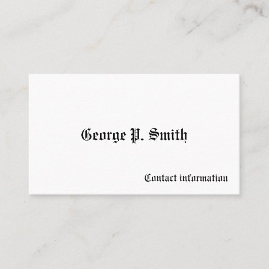 Cartes d'appel victoriennes pour hommes (Devant)