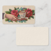 Cartes d'appel victoriennes - Thé avec amour (Devant / Derrière)