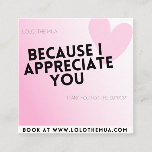 Cartes d'appréciation (Devant)