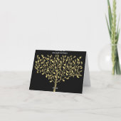 Cartes d'arbre de feuille d'or de Joyeuses Fêtes (Dos)