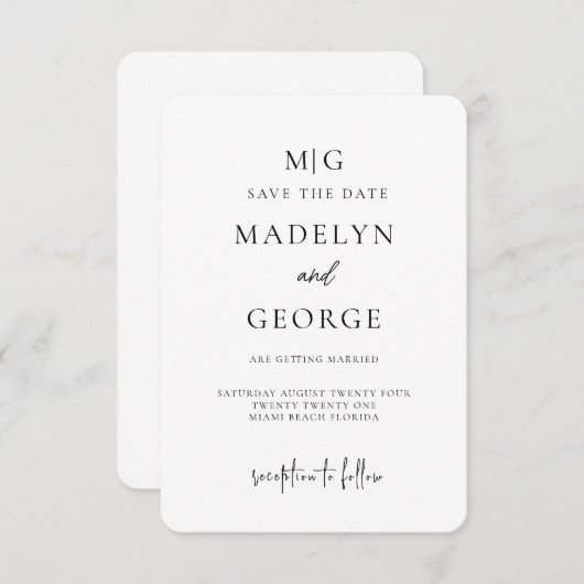 Cartes d'arc, minimaliste Mariage Arche moderne (Devant / Derrière)