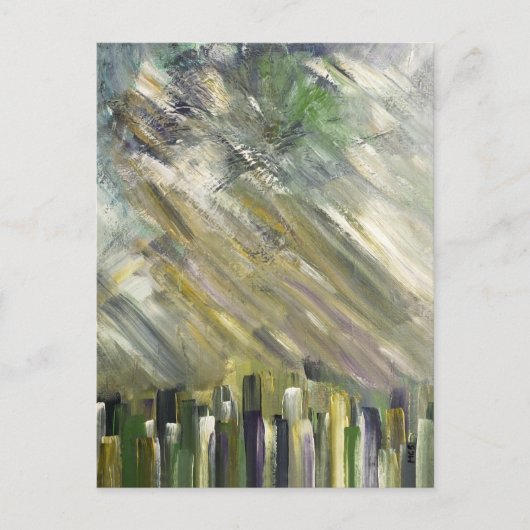 Cartes d'art Abstrait urbain vert (Devant)