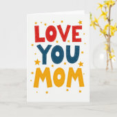 Cartes d'art avec étoiles pour maman que j'aime (Fleur jaune)