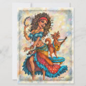 Cartes d'art de danseuse de rue bohémienne Gypsy G (Devant)