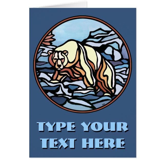 Cartes d'art de l'ours personnalisées Tribal Polai (Devant)