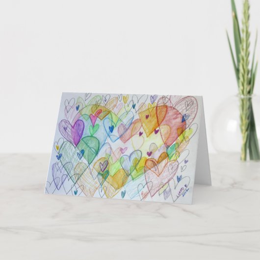 Cartes d'art personnalisées Peinture des coeurs co (Devant)