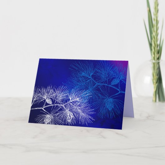 Cartes d'art Vintages Blue White Pine (Devant)