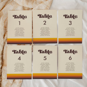 Cartes d'assise aux couleurs vintages des années 6