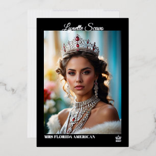 Cartes d'autographe de concours de beauté en feuil