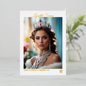 Cartes d'autographe de concours de beauté en feuil (Debout devant)