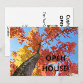 Cartes d'automne Invitations Maison ouverte Entrep (Devant / Derrière)