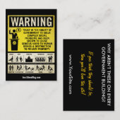 Cartes d'avertissement de promotion de Governmet (Devant / Derrière)